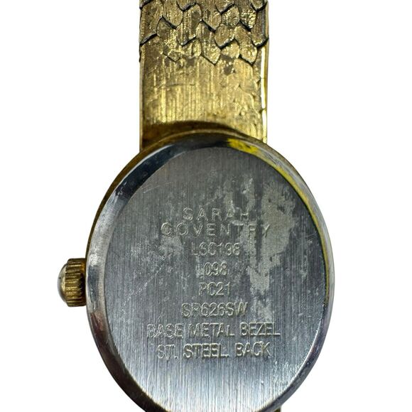 Sarah Coventry Quartz Womans Gold Tone Japan Movement Wrist Watch Needs Battery - Picture 8 of 9